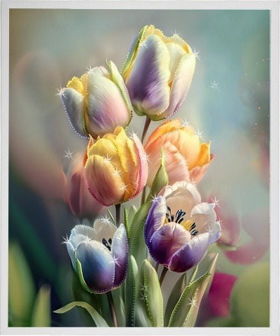 Фото Картина ЛЁГКОСТЬ ЗАСТЫВШАЯ В КРАСКАХ с кристаллами Swarovski (3183) - интернет-магазин МегаТерем в Москве