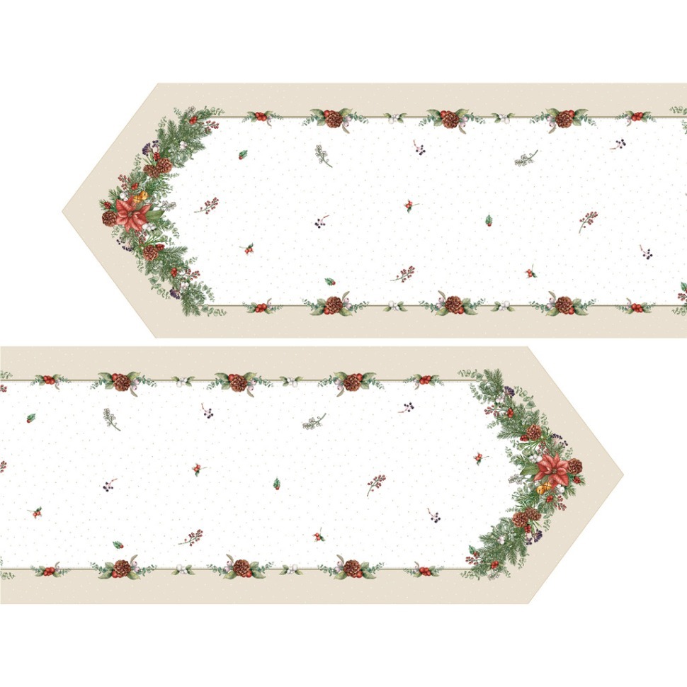 Фото Дорожка на стол 45х300 cm  celebration, цвет: бежевый, tm lefard, полиэстер 100% (986-001-32)  - интернет-магазин МегаТерем в Москве