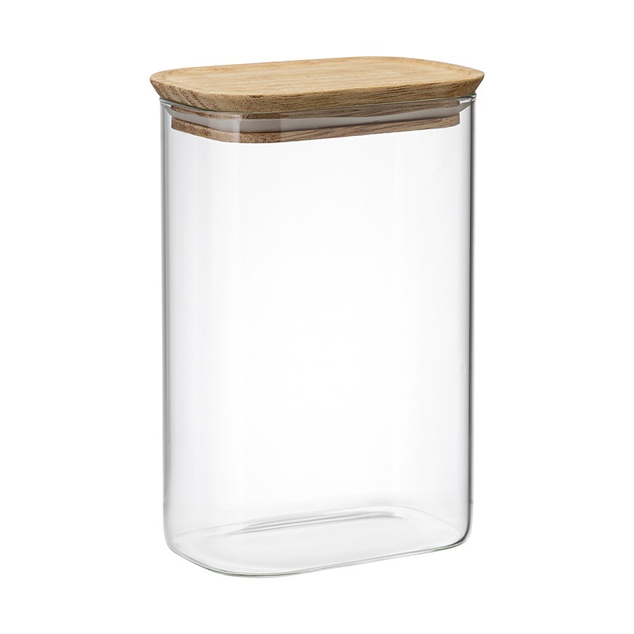 Фото Банка для хранения прямоугольная glass acacia, 1,3 л (79985) - интернет-магазин МегаТерем в Москве