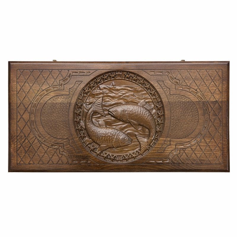 Фото Нарды резные Зодиак Рыбы, Ustyan (28739) - интернет-магазин МегаТерем в Москве