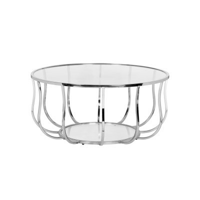 Стол журнальный стекло прозр./серебро d100*45 (TT-00002212)