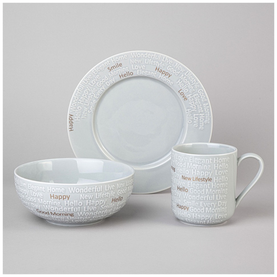 Фото Набор для завтрака lefard good morning 3 пр. голубой (42-536)  - интернет-магазин МегаТерем в Москве