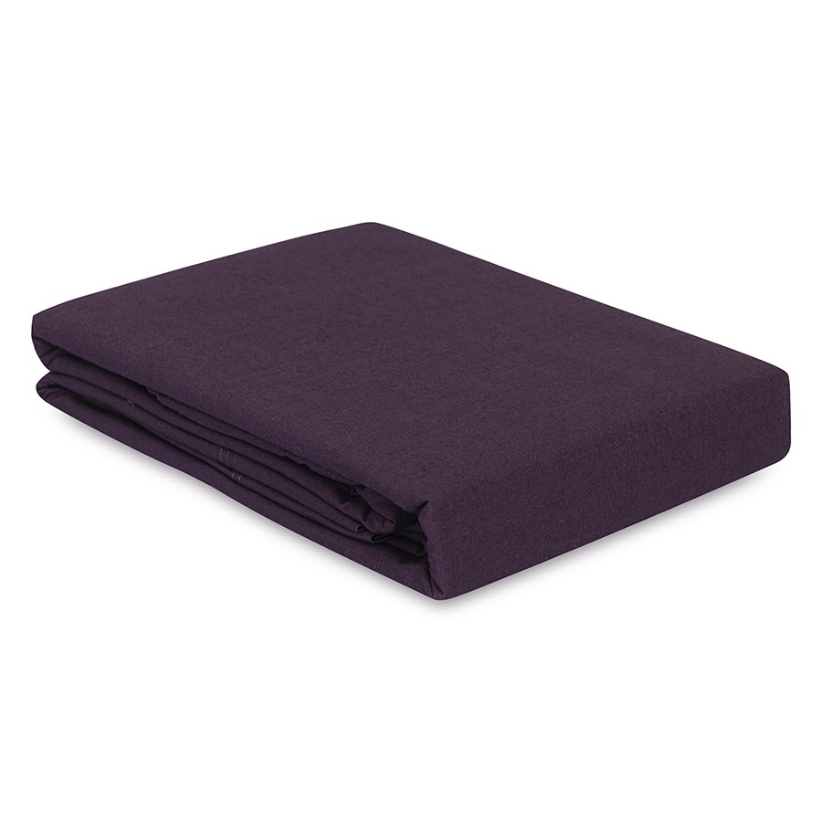 Фото Простыня из стираного перкаля сливового цвета из коллекции essential, 240х270 см (77752) - интернет-магазин МегаТерем в Москве