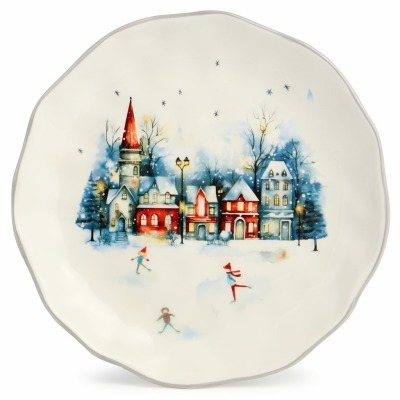 Тарелка закусочная agness "с новым годом!" 23*3,5 см (358-2335) 