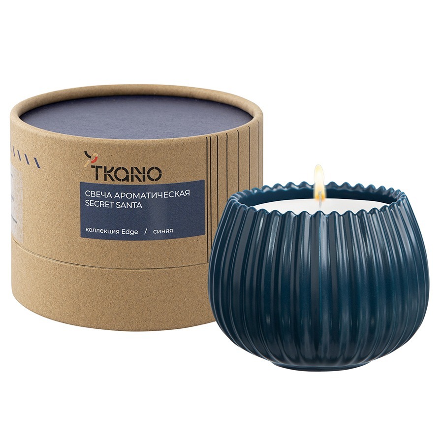 Фото Свеча ароматическая secret santa из коллекции edge, синий, 30 ч (75664) - интернет-магазин МегаТерем в Москве