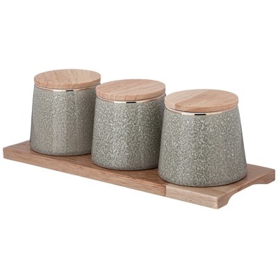 Набор для специй на дерев. подставке lefard "grain" 4 пр. мятный (42-523) 