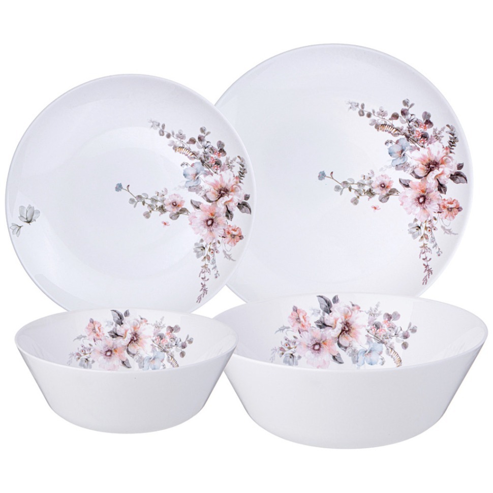 Фото Набор столовый agness flower symphony 19пр: 24см/21,5см/15см /19см (598-077)  - интернет-магазин МегаТерем в Москве