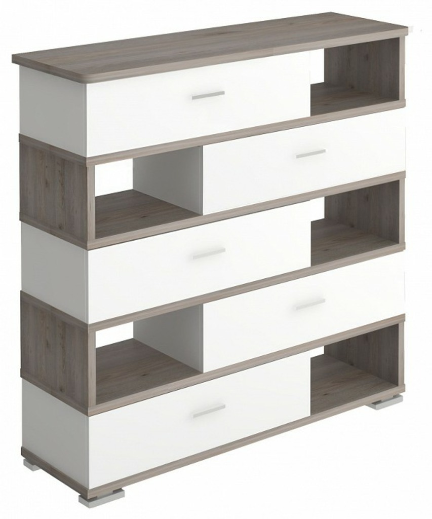 Фото Тумба комбинированная Домино СБ-40/5-ПВК MER_SB-40-5-PVK-zakruglenaya-NBE - интернет-магазин МегаТерем в Москве