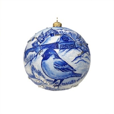 Новогодний шар Снегирь в уз...