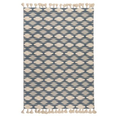 Ковер из хлопка синего цвет...