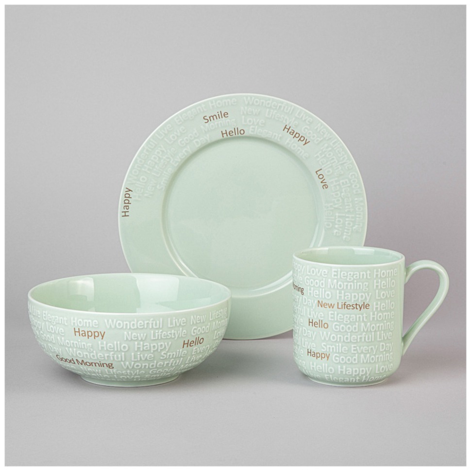 Фото Набор для завтрака lefard good morning 3 пр. мятный (42-537)  - интернет-магазин МегаТерем в Москве