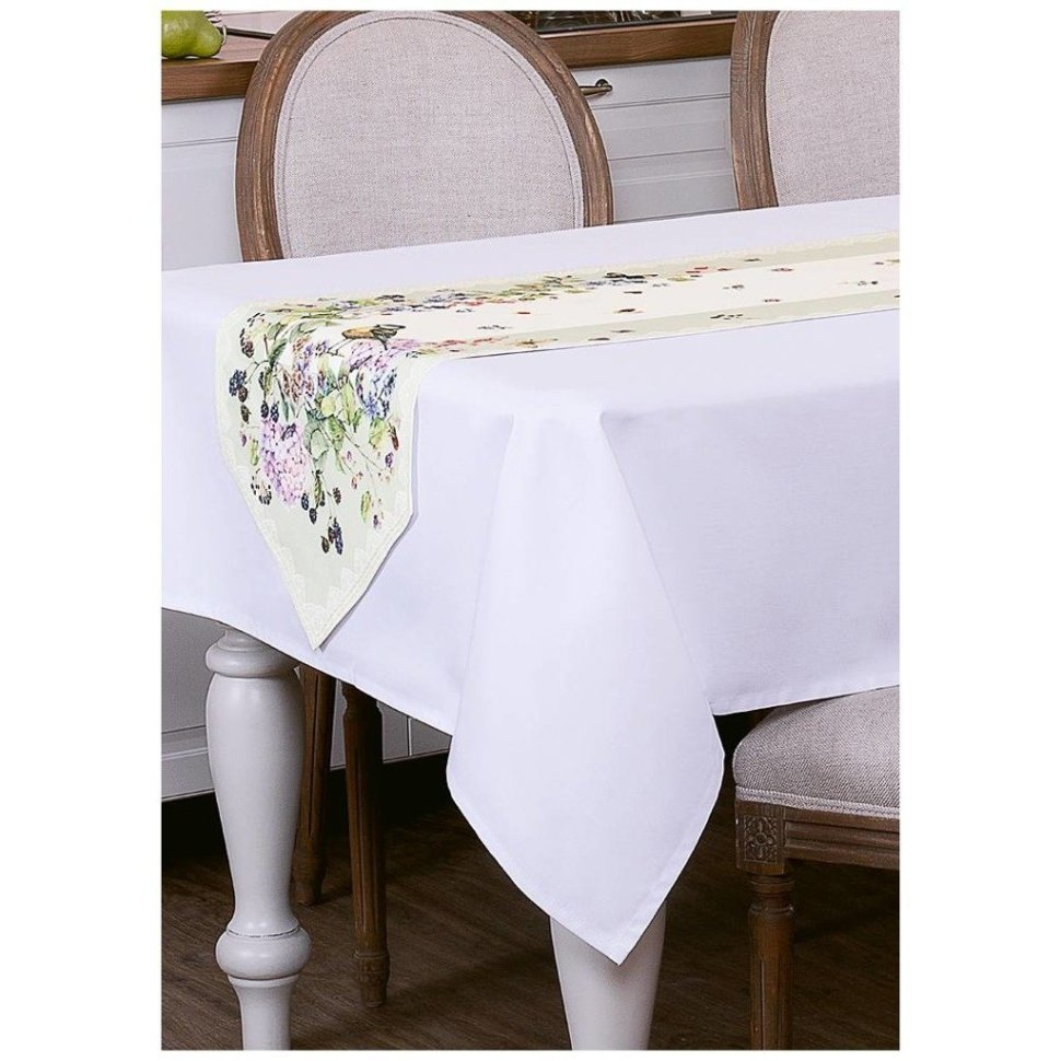 Фото Дорожка на стол ботаника 180*40 с углом 100% хлопок,твилл SANTALINO (850-702-3) - интернет-магазин МегаТерем в Москве