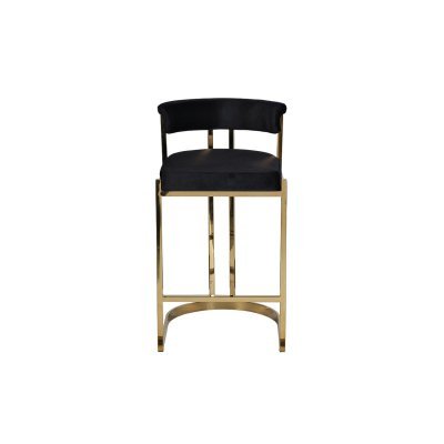 Стул барный, велюр черный/з...