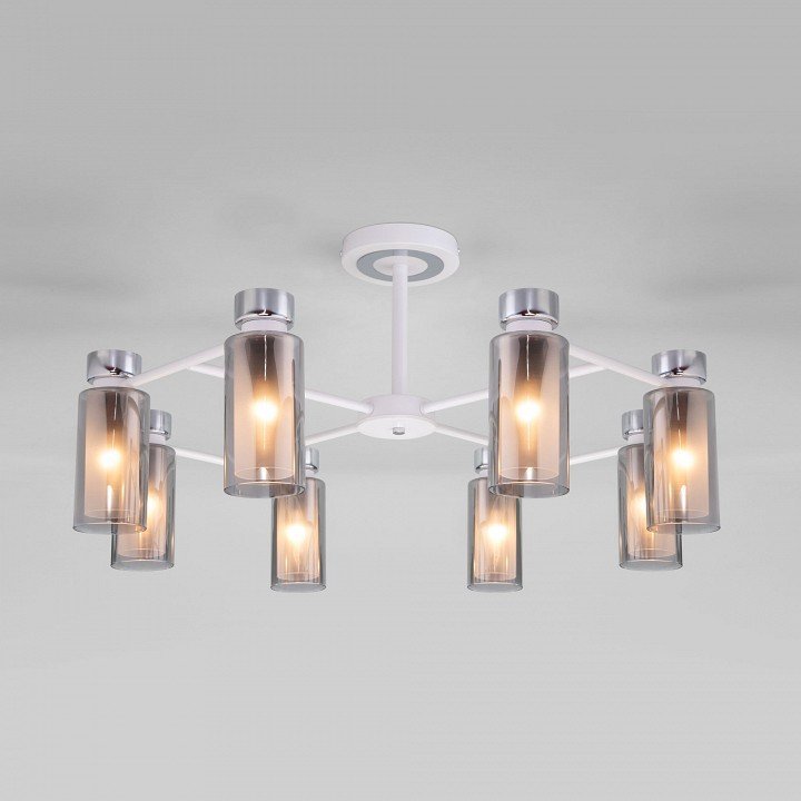 Фото Люстра на штанге Eurosvet Amado 70115/8 белый EV_a061529 - интернет-магазин МегаТерем в Москве