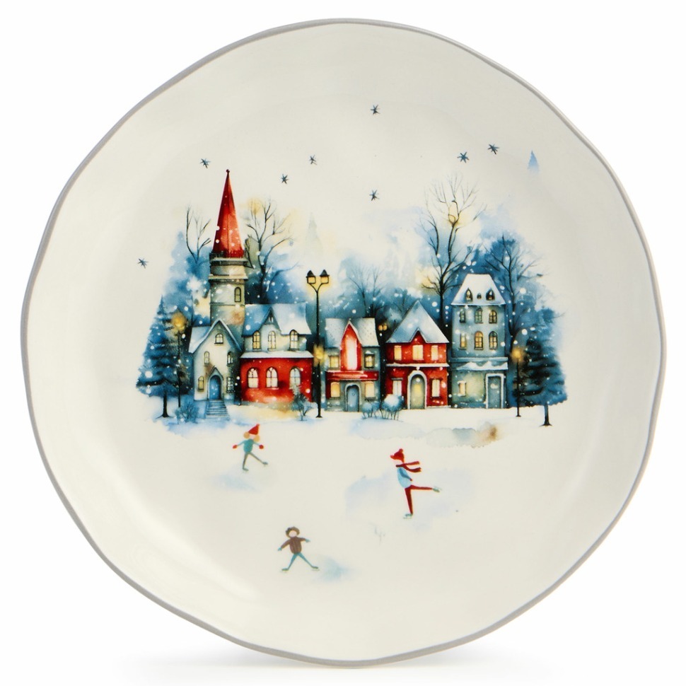 Фото Тарелка закусочная agness с новым годом! 17*3 см (358-2336)  - интернет-магазин МегаТерем в Москве
