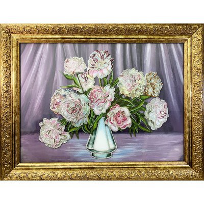 Картина Белые пионы с крист...