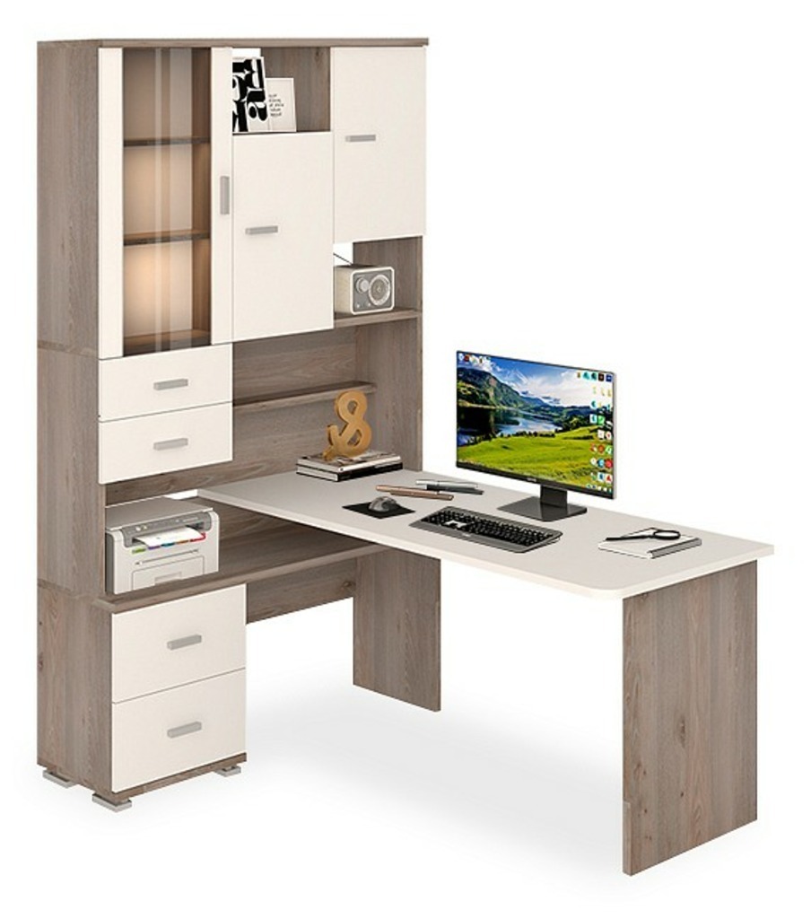 Фото Стол компьютерный Домино СР-620/160 MER_SR-620-160_NBEBE-LEV - интернет-магазин МегаТерем в Москве