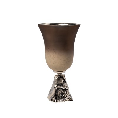 Ваза стекл. матовая на металл. основании d20*39см (TT-00011297)