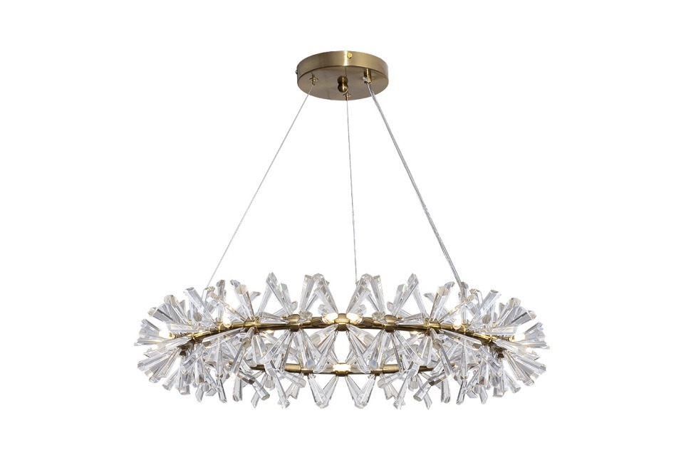 Фото Люстра подвесная латунь, стекло прозр. d60см (TT-00011658) - интернет-магазин МегаТерем в Москве