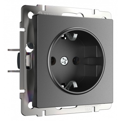 Розетка с заземлением, без рамки Werkel графит матовый W1171064 WRK_a063103
