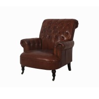 Кресло 1010/#B11, Кожа, Vintage cigar, ROOMERS FURNITURE