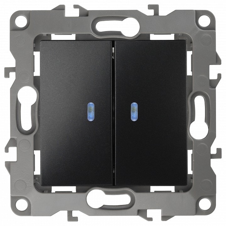 Фото Выключатель двухклавишный с подсветкой без рамки Эра Эра 12 12-1004-06 ER_B0014661 - интернет-магазин МегаТерем в Москве