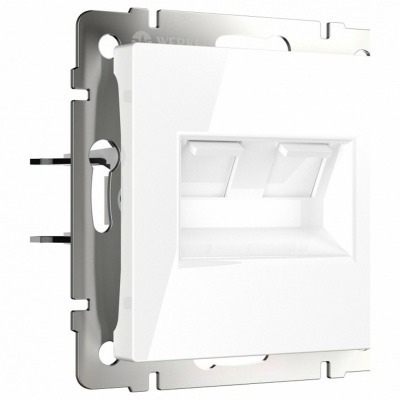 Розетка двойная Ethernet RJ-45 без рамки Werkel белый W1181101 WRK_a051115