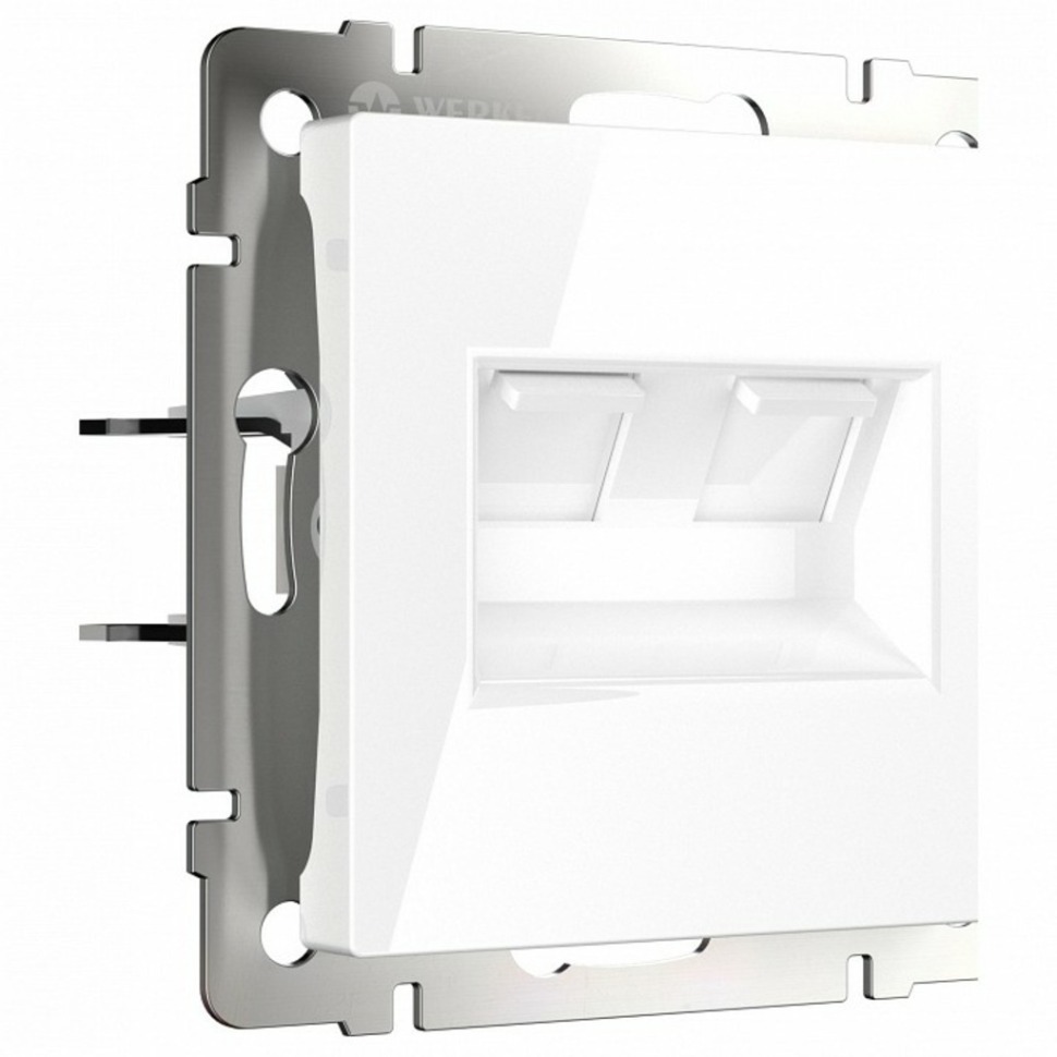 Фото Розетка двойная Ethernet RJ-45 без рамки Werkel белый W1181101 WRK_a051115 - интернет-магазин МегаТерем в Москве