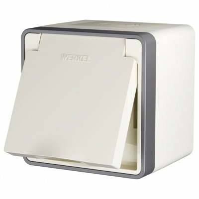 Розетка влагозащищенная с заземлением и со шторками Werkel Gallant (слоновая кость) W5071203 WRK_a051546