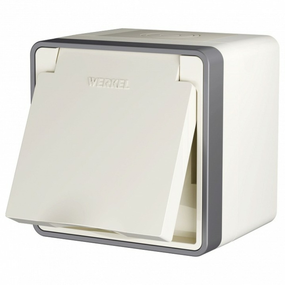 Фото Розетка влагозащищенная с заземлением и со шторками Werkel Gallant (слоновая кость) W5071203 WRK_a051546 - интернет-магазин МегаТерем в Москве