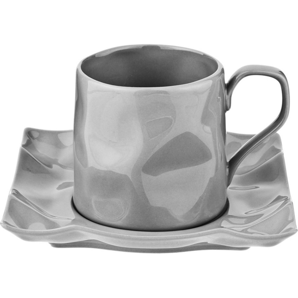 Фото Чайная пара lefard раффл 220 мл серая (264-947)  - интернет-магазин МегаТерем в Москве