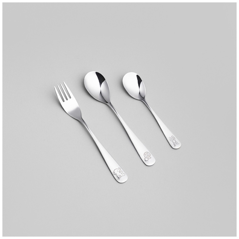 Фото Набор детских столовых приборов zoo agness 3 пр (1000-028)  - интернет-магазин МегаТерем в Москве