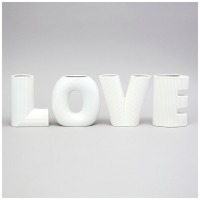 Набор ваз "love", высота 15.2см цвет: белый Lefard (374-140)