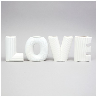 Набор ваз "love", высота 15.2см цвет: белый Lefard (374-140)