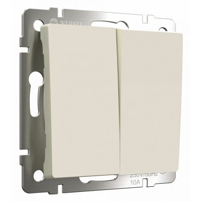 Выключатель двухклавишный без рамки Werkel айвори матовый W1120062 WRK_a059280