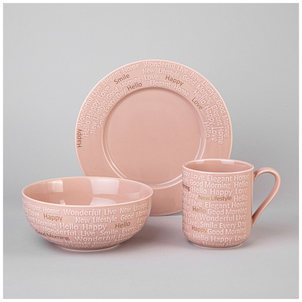 Фото Набор для завтрака lefard good morning 3 пр. розовый (42-538)  - интернет-магазин МегаТерем в Москве