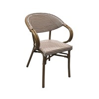 Полукресло E6014-W102/L.BROWN, металл, искусственный ротанг, Natural brown / light brown / white, ROOMERS FURNITURE