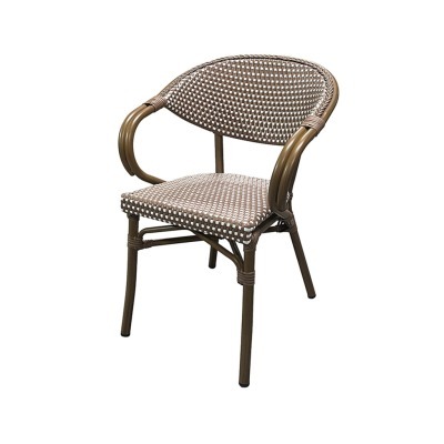 Полукресло E6014-W102/L.BROWN, металл, искусственный ротанг, Natural brown / light brown / white, ROOMERS FURNITURE