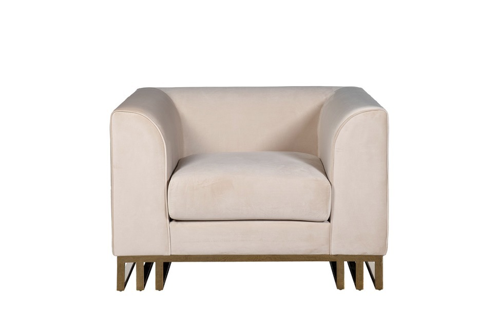 Фото Кресло Lucerne велюр бежевое 110*86*75см (TT-00012025) - интернет-магазин МегаТерем в Москве