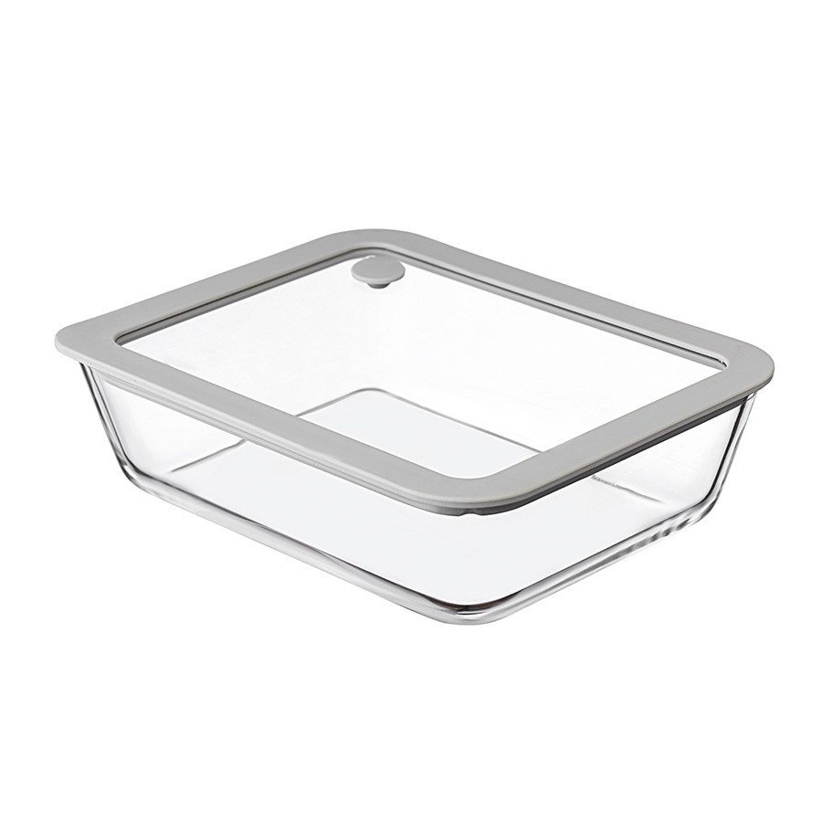 Фото Контейнер для запекания и хранения с вакуумным эффектом vacuum glass, 1,4 л, светло-серый (77791) - интернет-магазин МегаТерем в Москве