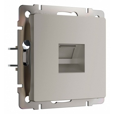 Розетка Ethernet RJ-45 и со шторками, без рамки Werkel дымчатый W1281004 WRK_a069467