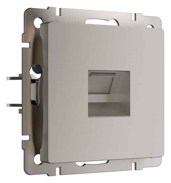 Фото Розетка Ethernet RJ-45 и со шторками, без рамки Werkel дымчатый W1281004 WRK_a069467 - интернет-магазин МегаТерем в Москве