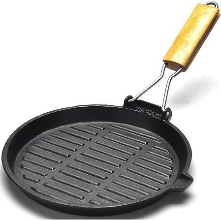 Фото Сковорода-гриль чугунная 22,5 см со складной ручкой MAYER BOCH (27433) - интернет-магазин МегаТерем в Москве