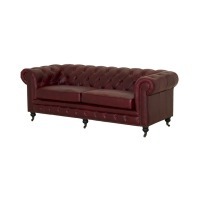 Диван 880A-3D/rouge52#, Кожа, Red, ROOMERS FURNITURE