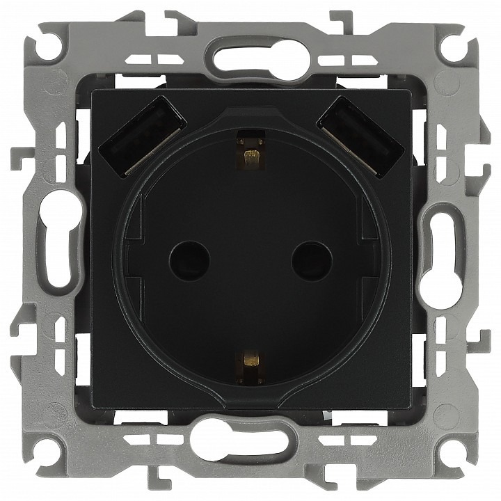 Фото Розетка с заземлением и со шторкой и 2хUSB, без рамки Эра Эра 12 12-4109-05 ER_B0047844 - интернет-магазин МегаТерем в Москве