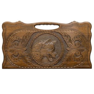 Нарды резные "Волк" с ручкой 60, Haleyan (28448)