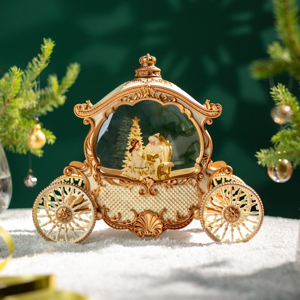 Фото Музыкальная статуэтка каретка с led-подсветкой 26х11,5х21,5 см Lefard (146-2226) - интернет-магазин МегаТерем в Москве