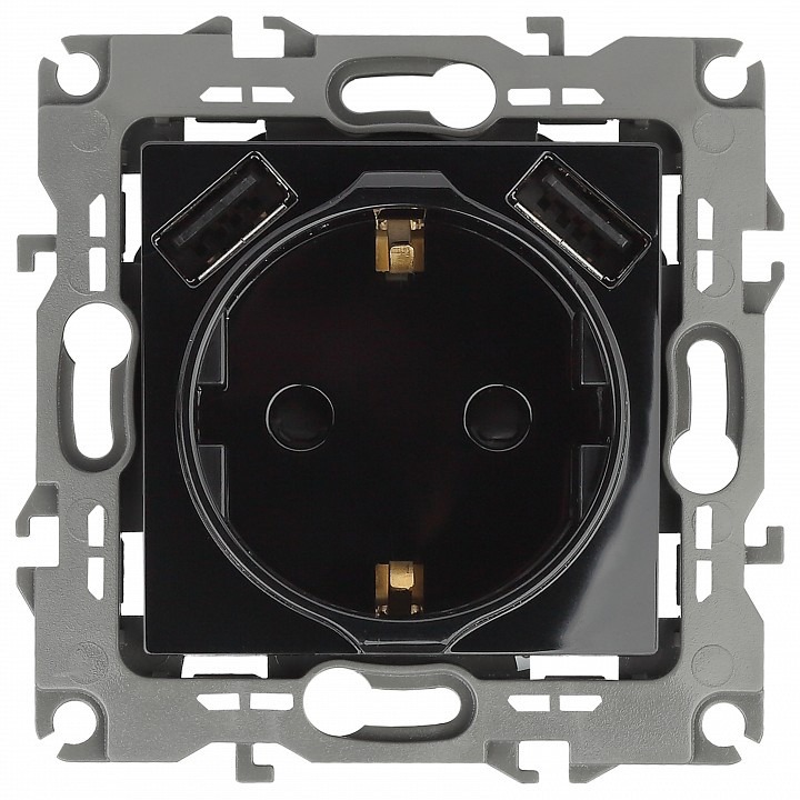 Фото Розетка с заземлением и со шторкой и 2хUSB, без рамки Эра Эра 12 12-4109-06 ER_B0047845 - интернет-магазин МегаТерем в Москве