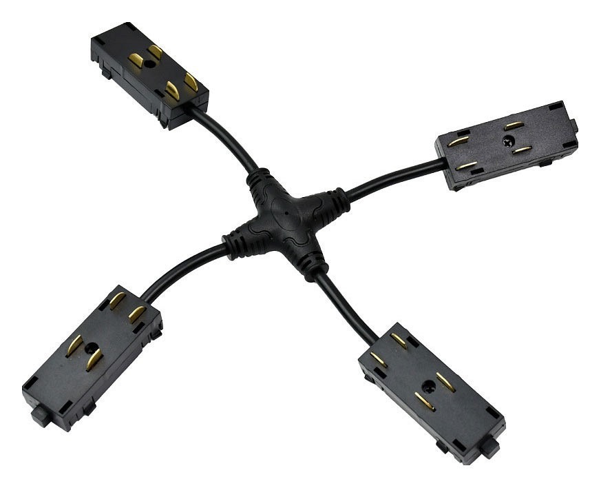 Фото Токопровод X-образный центральный Denkirs SMART UNI TR2116-BK DK_TR2116-BK - интернет-магазин МегаТерем в Москве