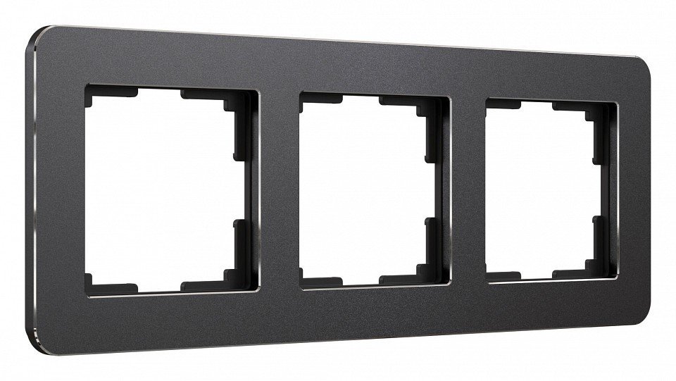 Фото Рамка на 3 поста Werkel Platinum (черный алюминий) W0032608 WRK_a059216 - интернет-магазин МегаТерем в Москве